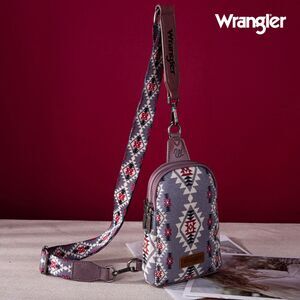 WG2205-210 Wrangler Aztec Print Crossbody Sling Chest Bag - Lavender